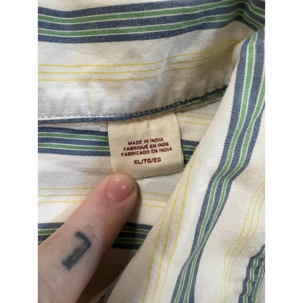 Mens Levis Cotton Short Sleeve Shirt and White Horizontal Stripe XL Skater